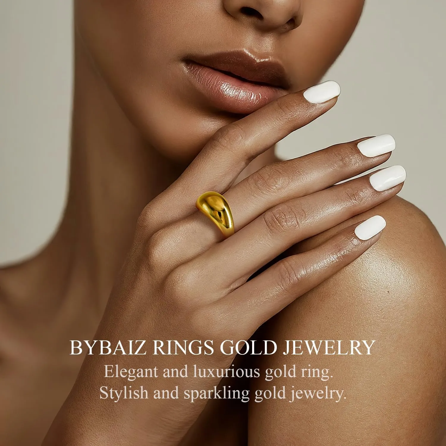 14K Gold Rings for Women & Men Womens Ring Chunky Gold Rings for Womens Non Tarnish Jewelry for women 5-9