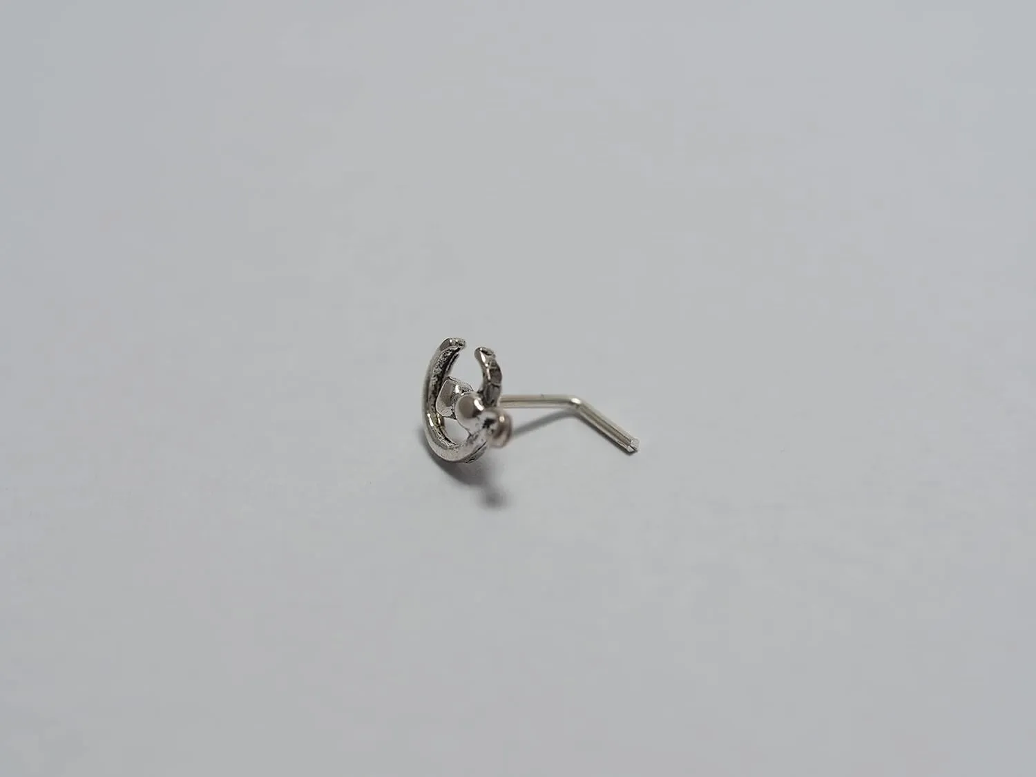 18, 20 Gauge Nose Stud,Cat on the moon Nose Stud,Animal nose screw, Jewelry Nose Stud, Body Piercing Jewelry, Nose Piercing, Body Jewelry