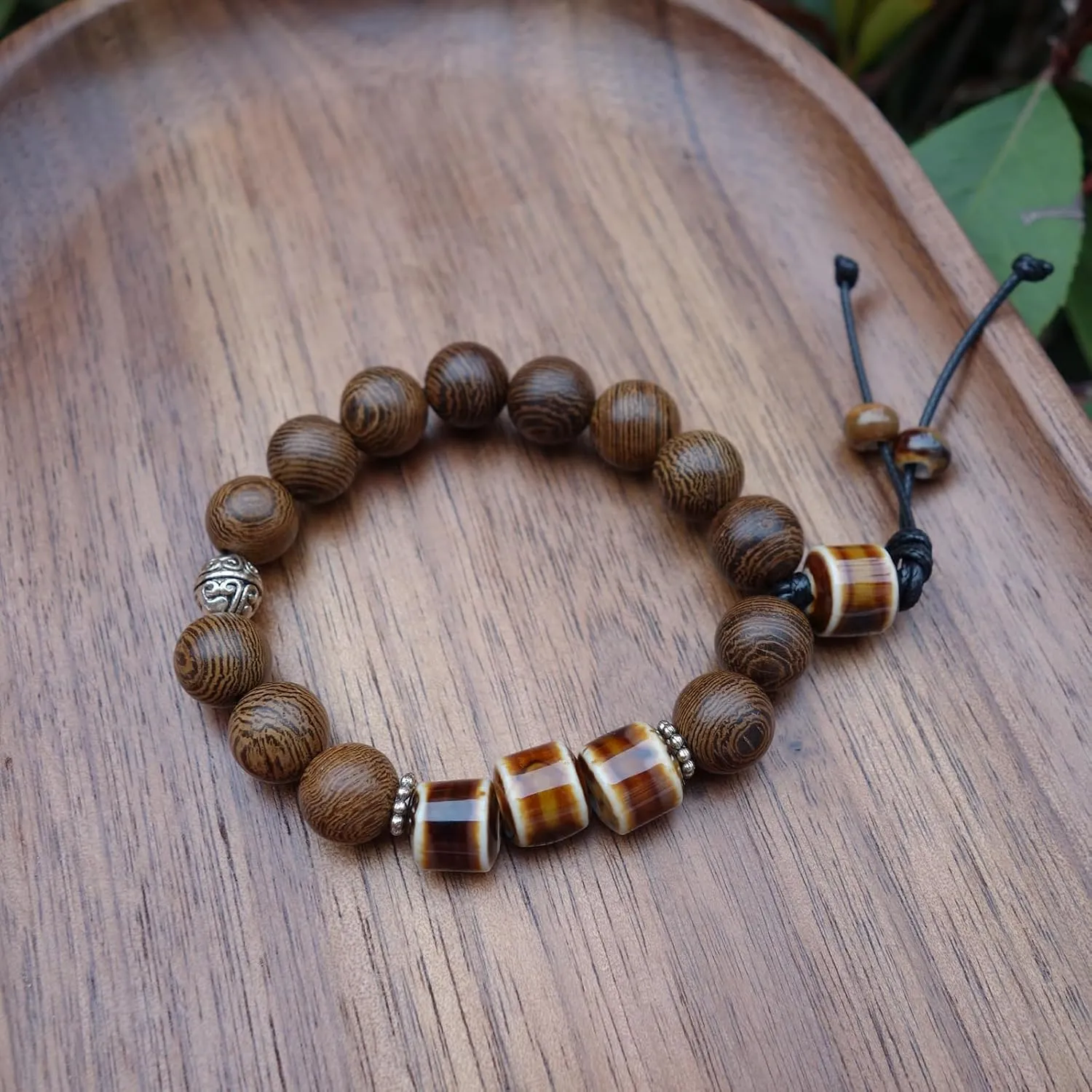 2 Handmade Green Boho Bracelets for Women, Bohemian Ceramic Beads Bracelets for Friends, Trendy Porcelain Stone Beaded Bracelets for Sisters