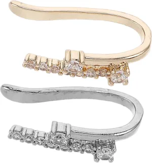 2pcs Non-piercing Nose Jewelry Nose Ring No Piercing Gold Jewelry Shaped Ring Zirconia