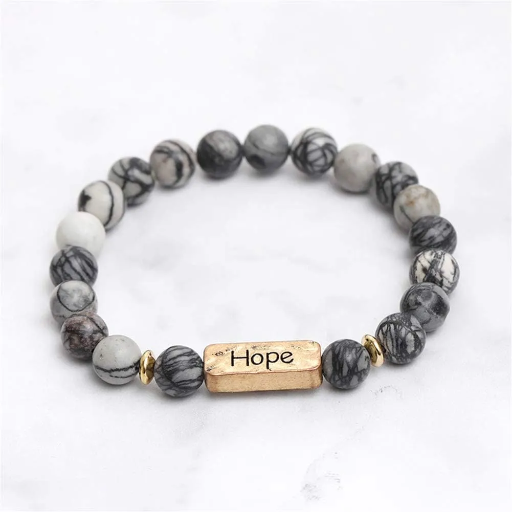 3 Pcs Natural Volcanic Stone Friendship Bracelets Handmade Beaded Stretch Bracelets (bra000001)