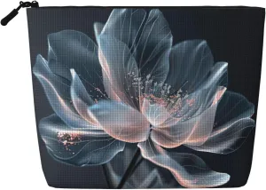 3D Flower Print Cosmetic Bags for Women Large Capacity Purse Travel Toiletry Zipper Storage Pouch