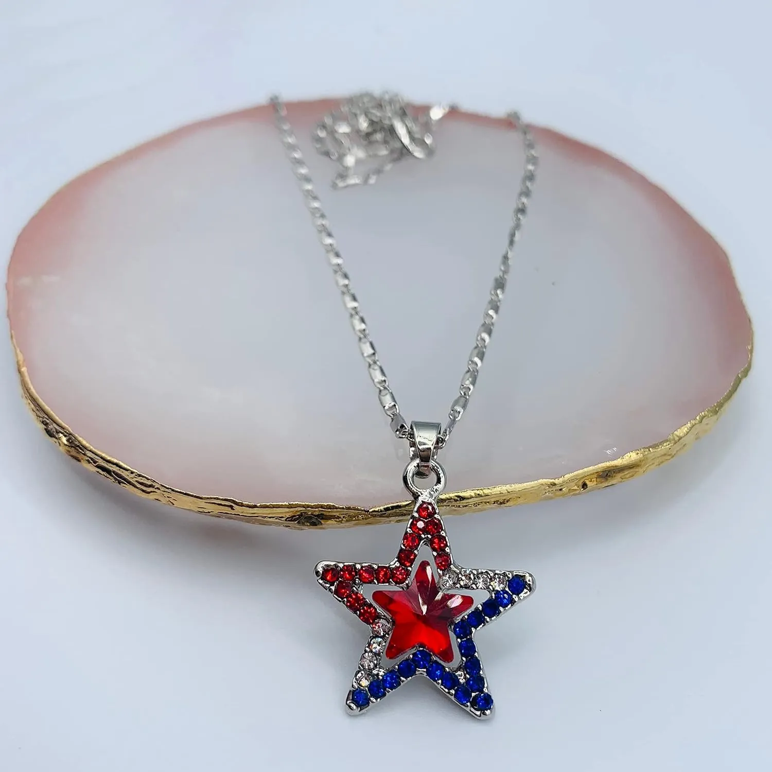 4th of July Earrings for Women - Stars & Stripes Jewelry - Patriotic Red Blue & White Jewelry