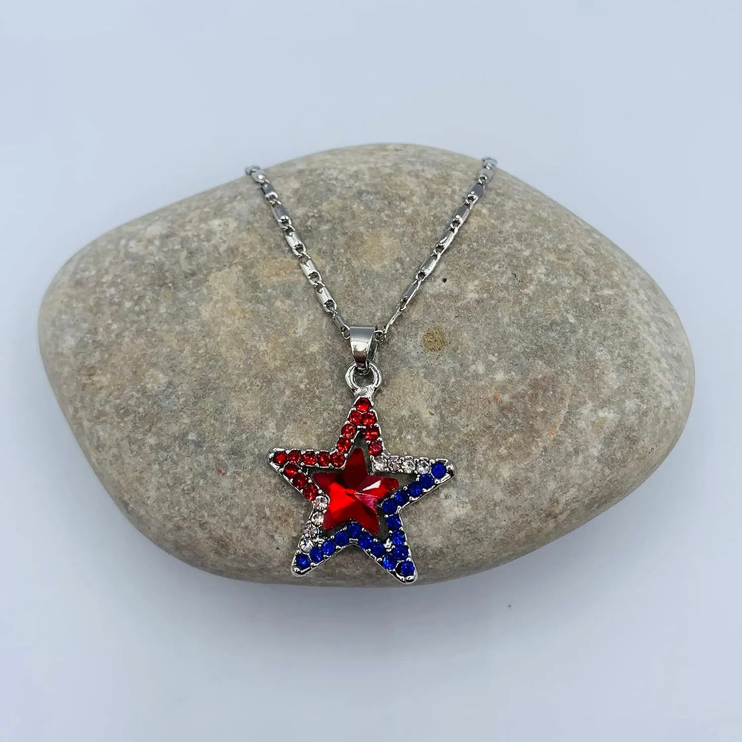 4th of July Earrings for Women - Stars & Stripes Jewelry - Patriotic Red Blue & White Jewelry