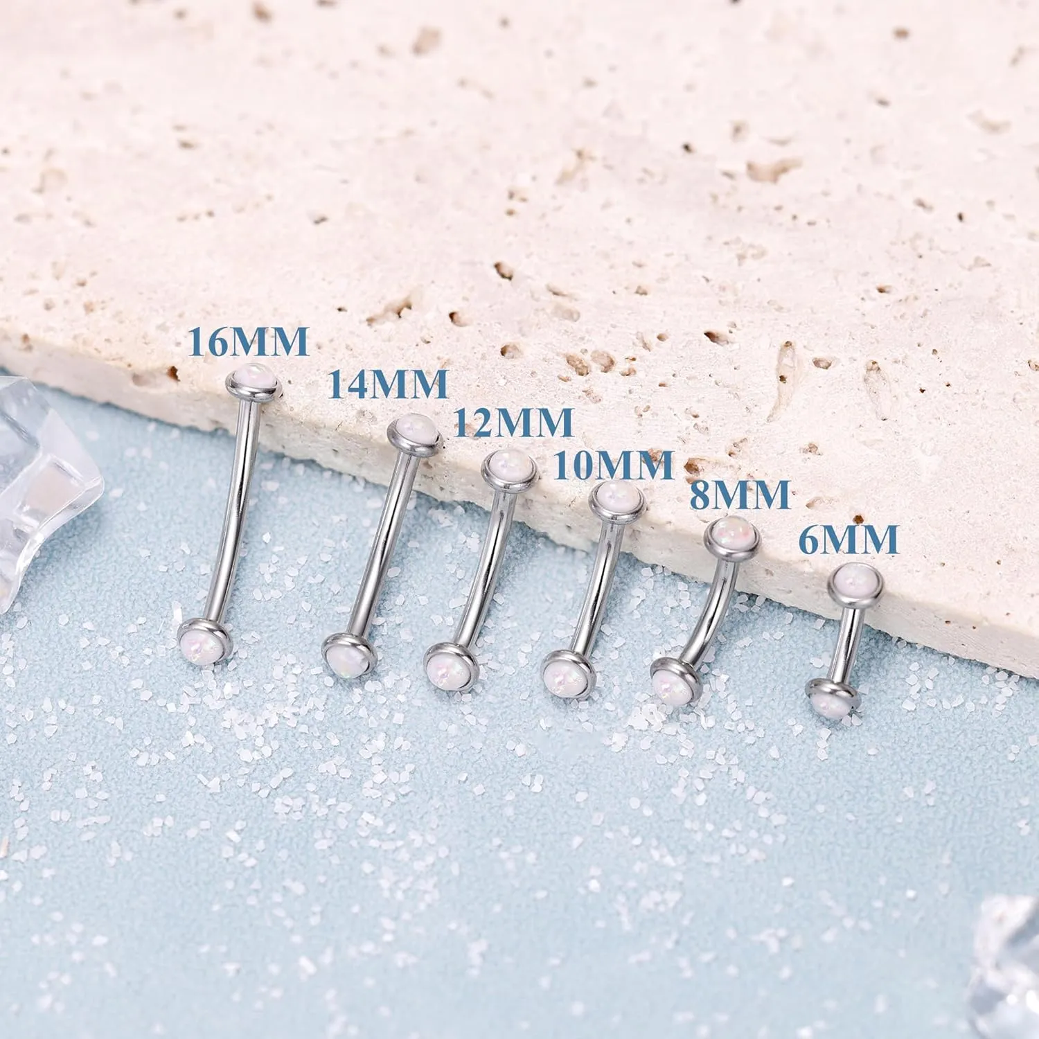 5PCS 14G 316L Stainless Steel Small Belly Button Rings for Women Tiny Simple Internally Threaded Navel Rings Hypoallergenic Petite CZ Opal Eyebrow Lip Daith Rook Piercing Jewelry 6-16MM