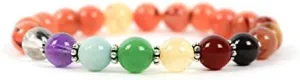 7 Chakras Carnelian Gemstone Bracelet, Beadwork Bracelet, Gemstone Bracelet, Handmade Jewelry, Gemstone Jewelry 8mm