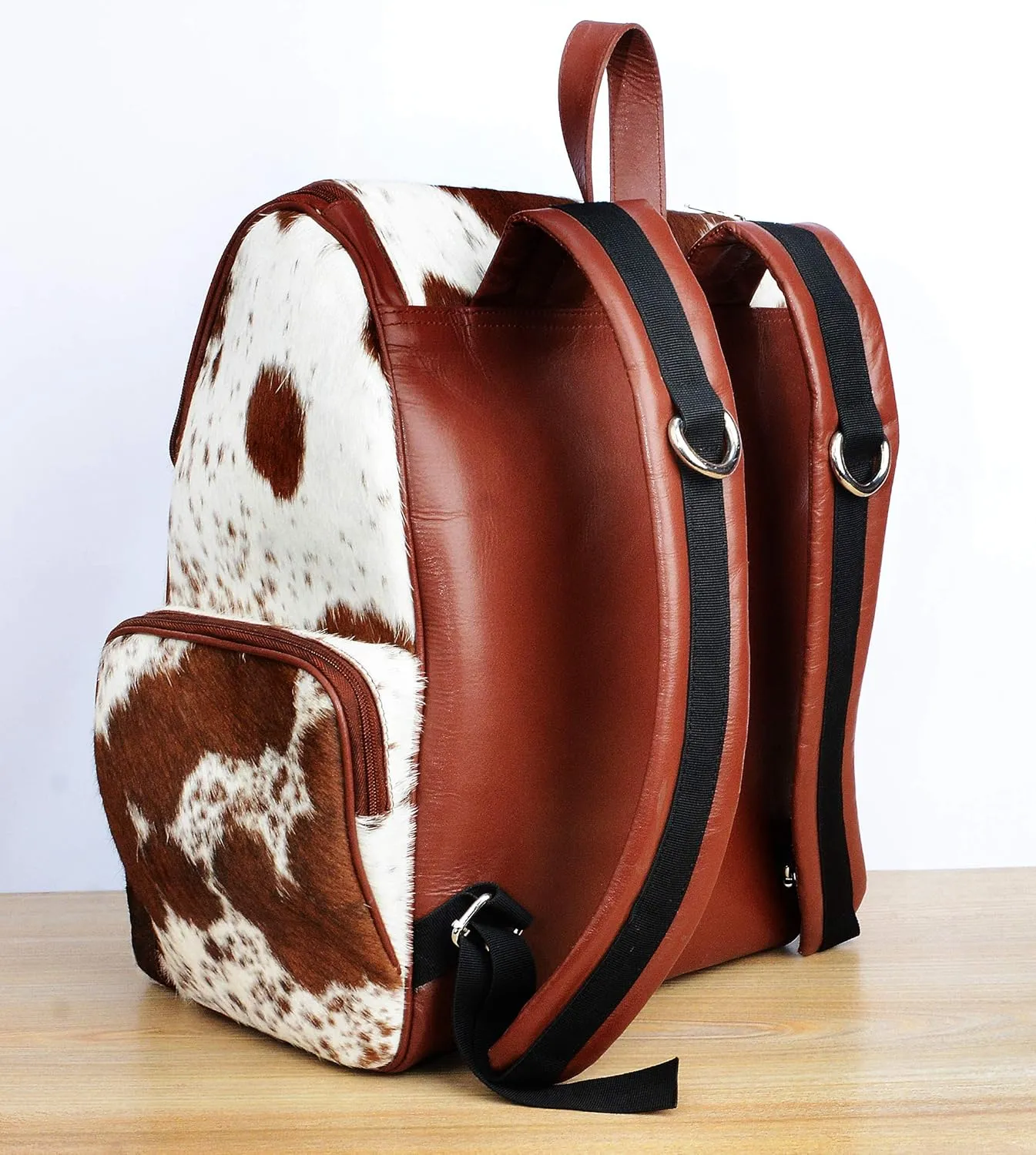 Adult cowhide backpack for men - cow print diaper bags for women - western diaper bag backpack