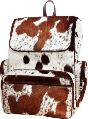 Adult cowhide backpack for men - cow print diaper bags for women - western diaper bag backpack