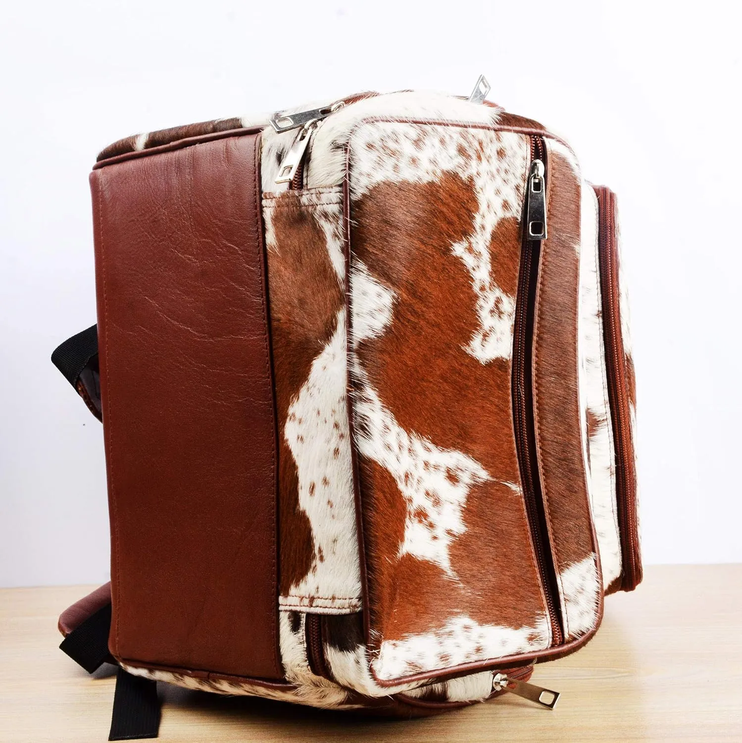 Adult cowhide backpack for men - cow print diaper bags for women - western diaper bag backpack