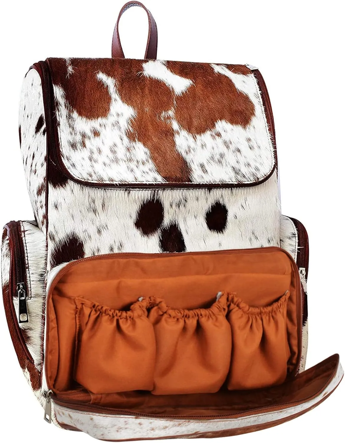 Adult cowhide backpack for men - cow print diaper bags for women - western diaper bag backpack
