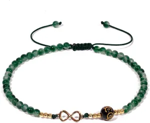 Agate Beaded Ankle Bracelets for Women Endless Love 14k Gold Plated Infinity Charm Anklet Attract Wealth and Good Luck Amulet Jewelry