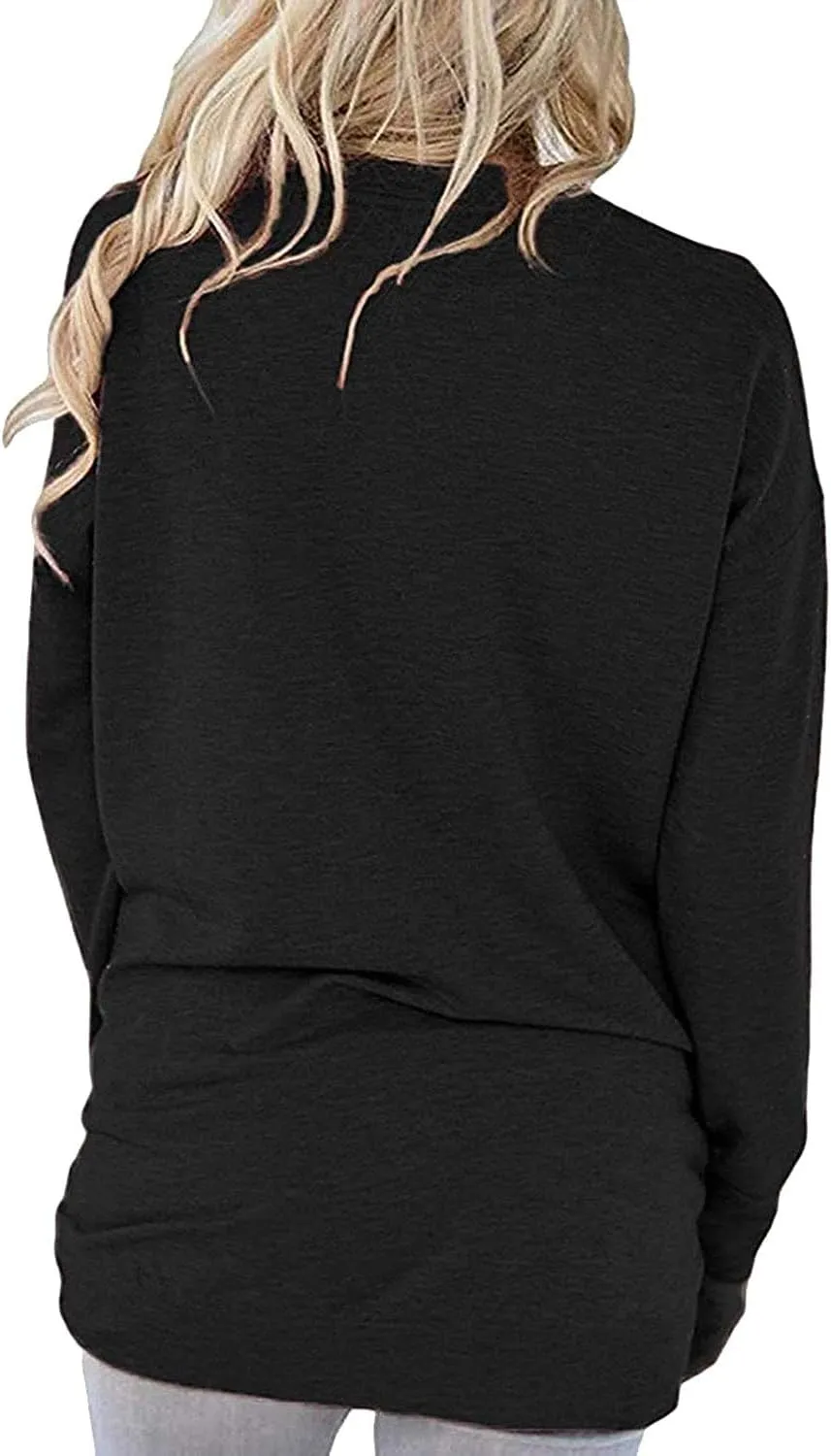 Akihoo Womens Casual Long Sleeve Tunic Tops Crew Neck Shirt Blouses