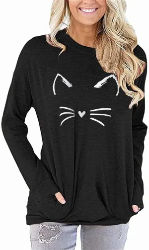 Akihoo Womens Casual Long Sleeve Tunic Tops Crew Neck Shirt Blouses