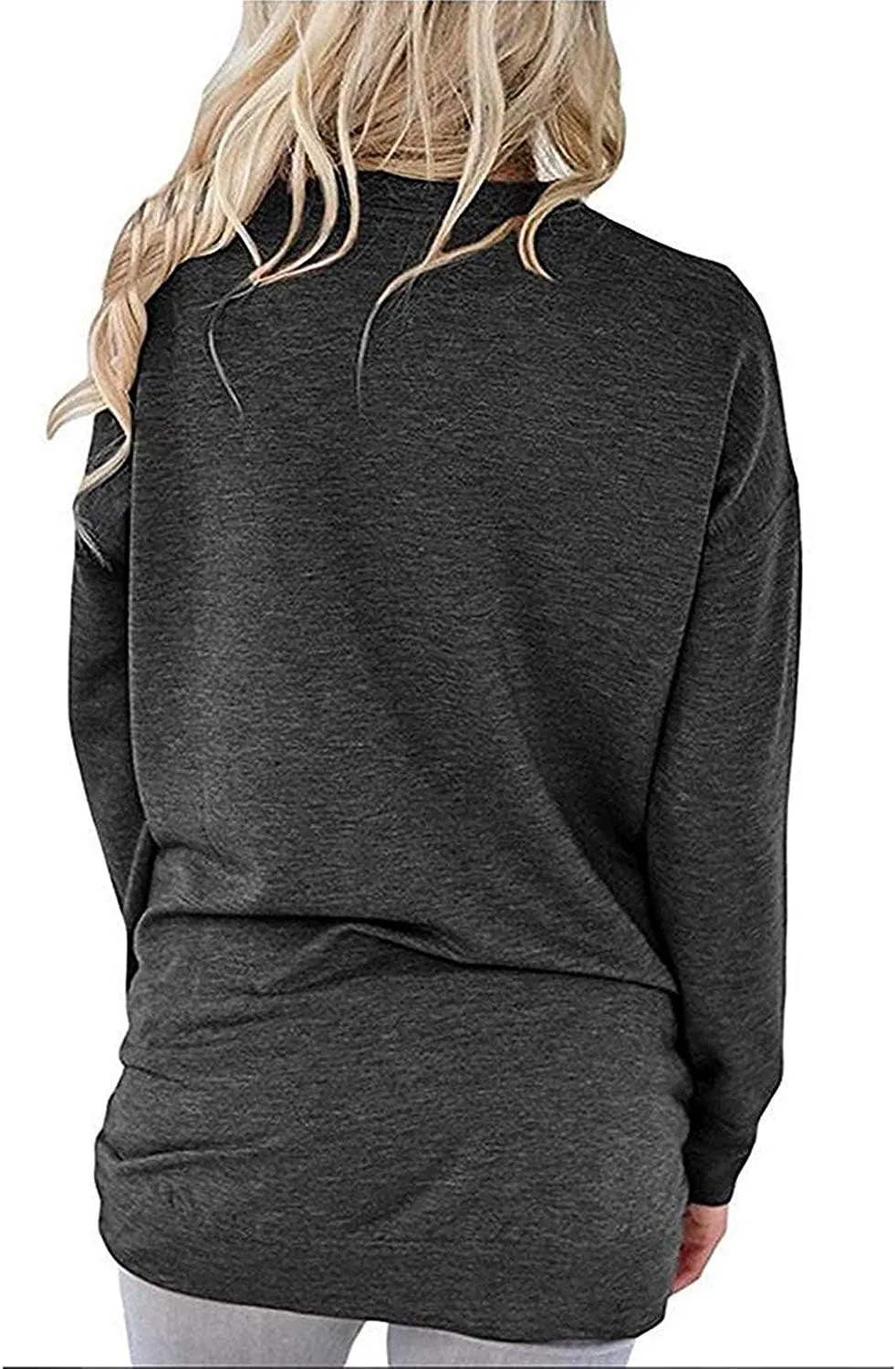 Akihoo Womens Casual Long Sleeve Tunic Tops Crew Neck Shirt Blouses
