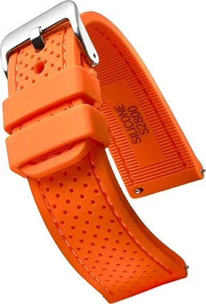 ALPINE Sporty Premium Soft Silicone Adjustable Watch Band - Replacement Rubber Watch Bands for Women & Men - Waterproof Quick Release Watch Straps - Compatible with Regular & Smart Watch Bands