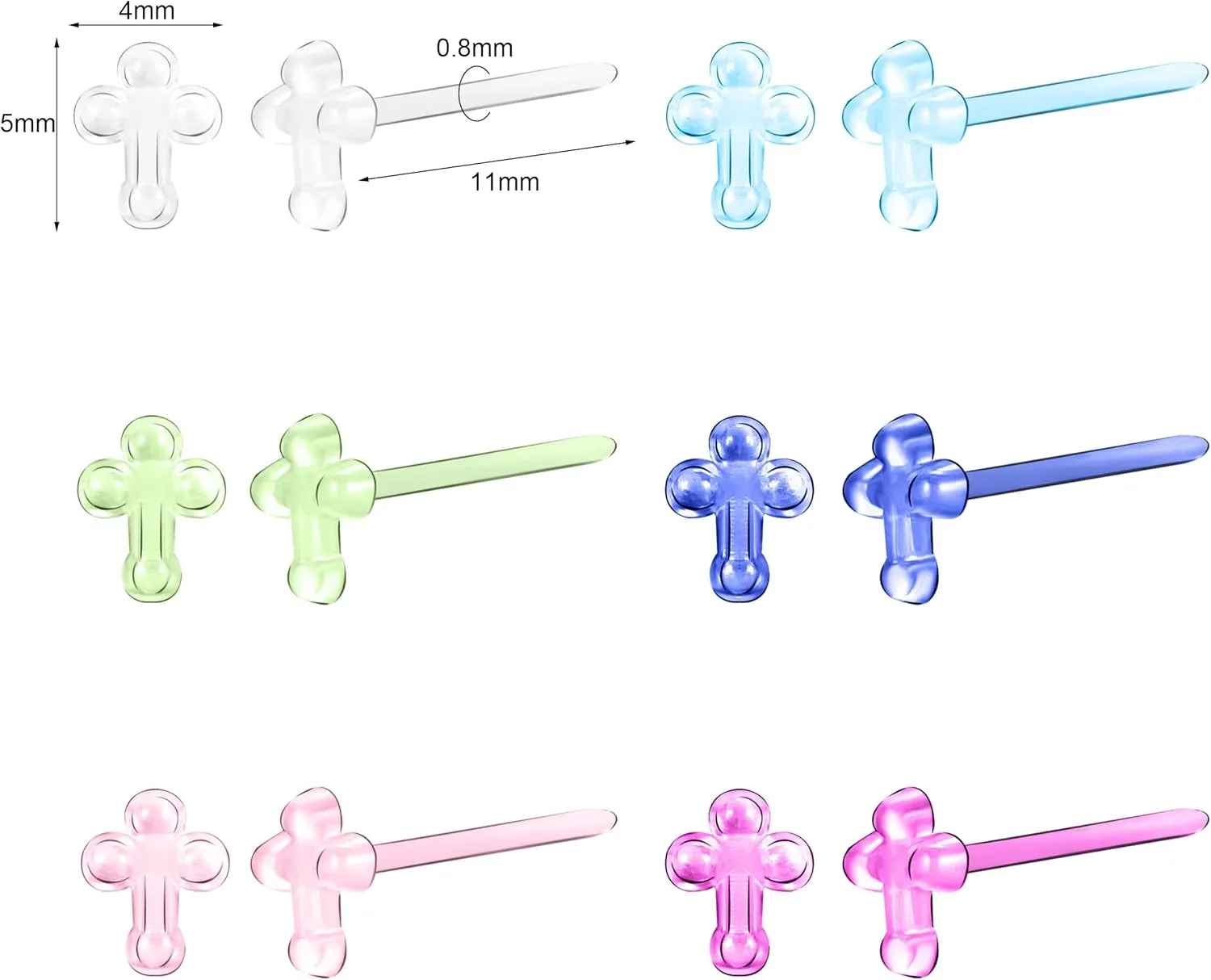 AoedeJ 100 Pcs Clear Earrings for Sports with Plastic Earring Backs, Invisible