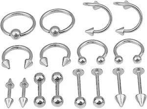 Bar Cartilage Hoop Earring Butterfly Earrings Tongue Piercing Jewelry Nose Rings Hoop Jewelry Nose