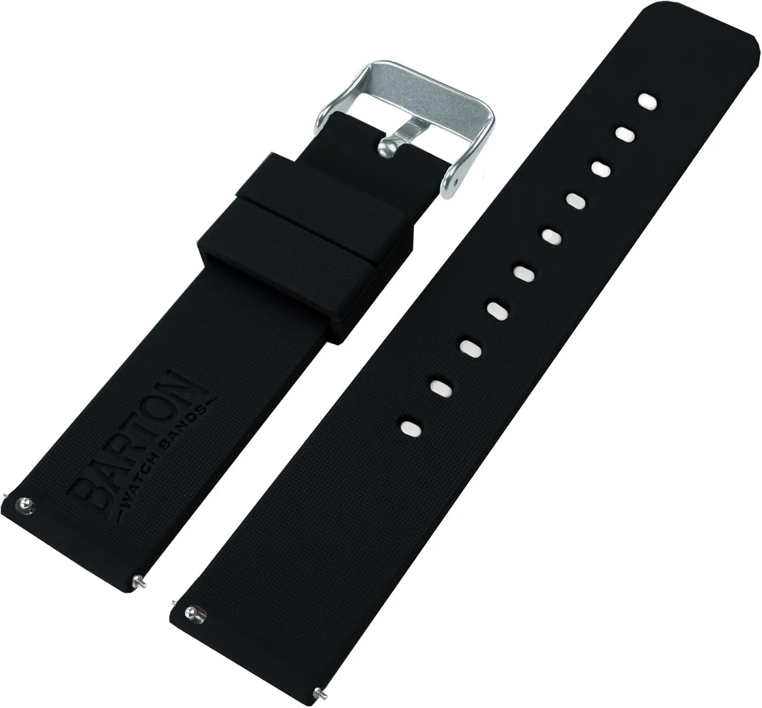 BARTON WATCH BANDS - Soft Silicone Quick Release Straps - Choose Color & Width - 16mm, 18mm, 20mm, 22mm, 24mm - Silky Soft Rubber Watch Bands