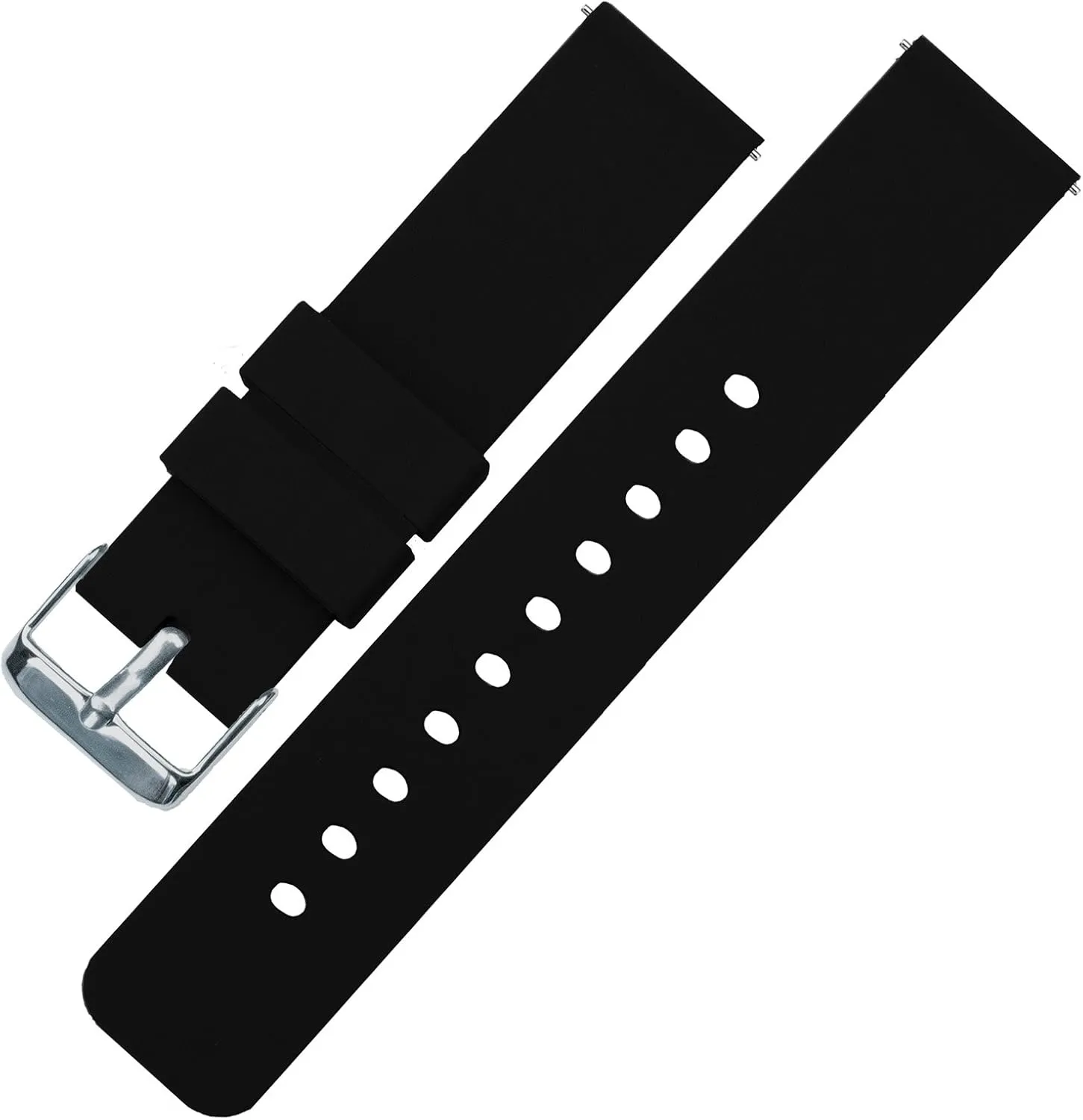 BARTON WATCH BANDS - Soft Silicone Quick Release Straps - Choose Color & Width - 16mm, 18mm, 20mm, 22mm, 24mm - Silky Soft Rubber Watch Bands
