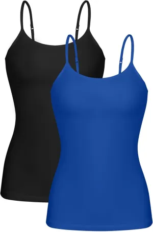 beautyin Cotton Camisole Tops for Women Shelf Bra Adjustable Spaghetti Strap Tank Top Basic Cami Undershirt