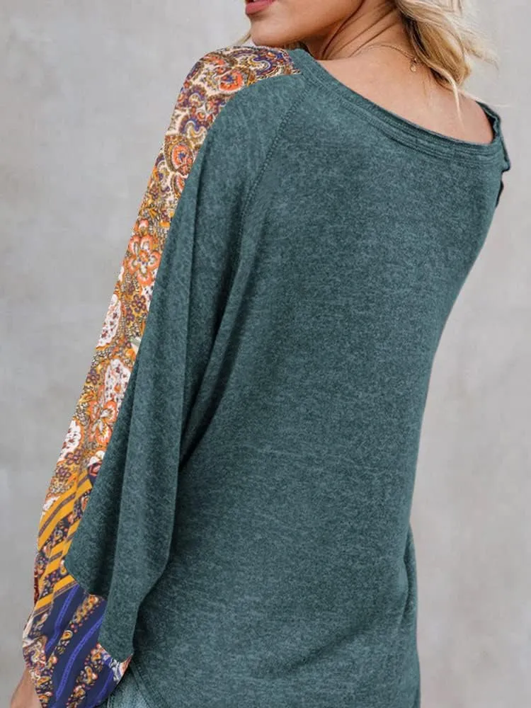 Beyove Boho Tops for Women Long Sleeve Fall Bohemian Casual Loose Fit Shirt Hippie Western Dressy Blouses