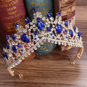BIEMBI Hair Jewelry Crown Tiaras for Women Wedding Hair Accessories Bridal Jewelry (Color : Black)