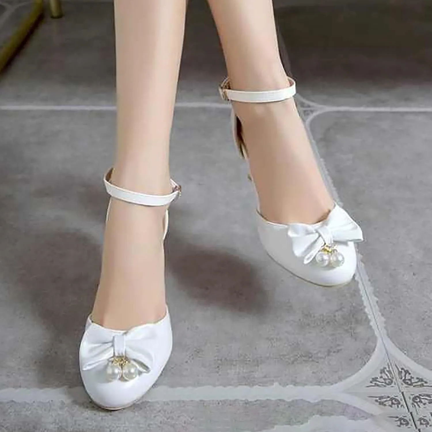 Big Kids Girl Summer Sandals Low Heel Dress Shoes Wedding Party Closed Toe Bow Tie High Heels Toddler Dress Shoes