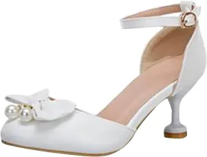 Big Kids Girl Summer Sandals Low Heel Dress Shoes Wedding Party Closed Toe Bow Tie High Heels Toddler Dress Shoes