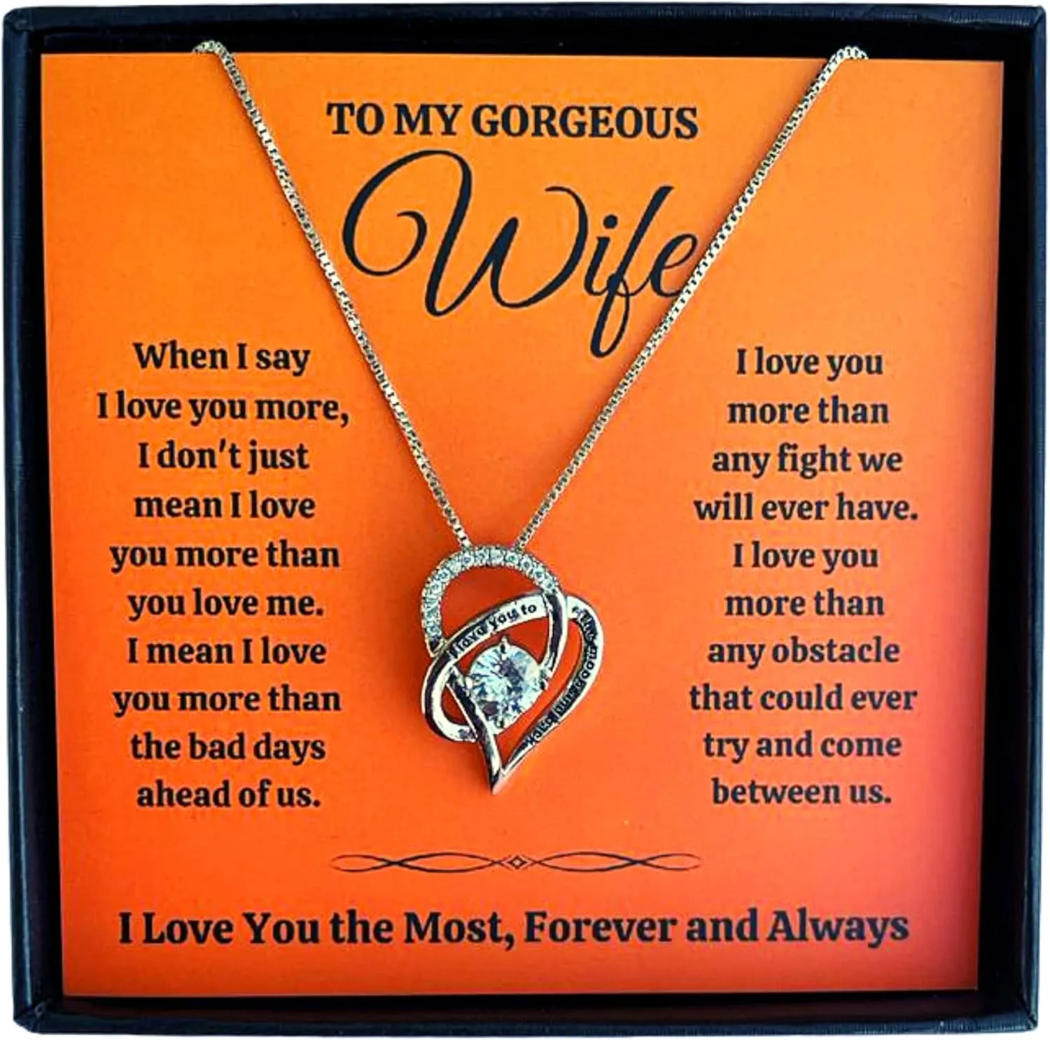 Birthday Gifts for Wife from Husband | Soulmate Necklace with Heartfelt Message Card & Gift Box | Anniversary, Birthday, Christmas or Valentines Day Gift for Girlfriend, Fiance, or Future Wife