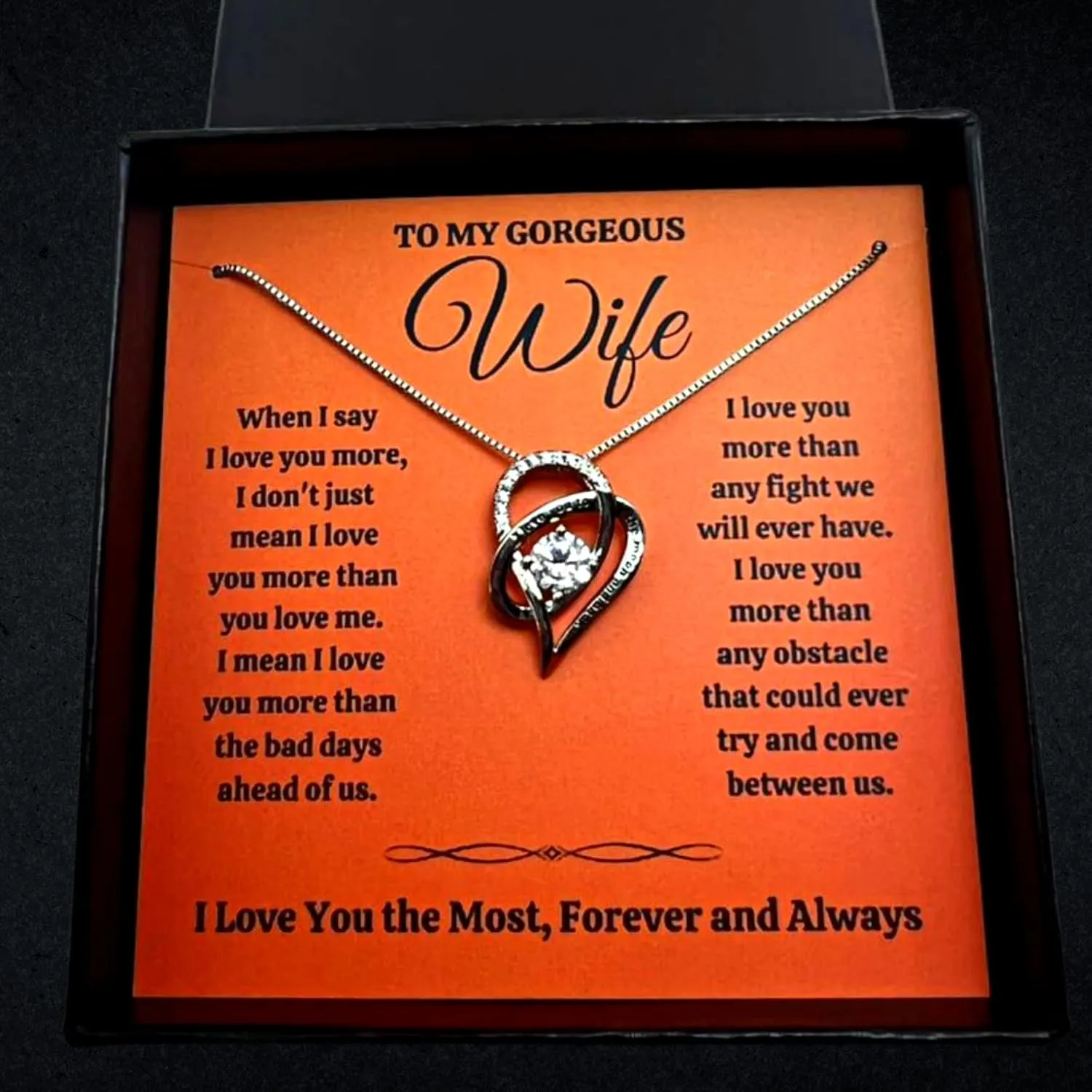 Birthday Gifts for Wife from Husband | Soulmate Necklace with Heartfelt Message Card & Gift Box | Anniversary, Birthday, Christmas or Valentines Day Gift for Girlfriend, Fiance, or Future Wife