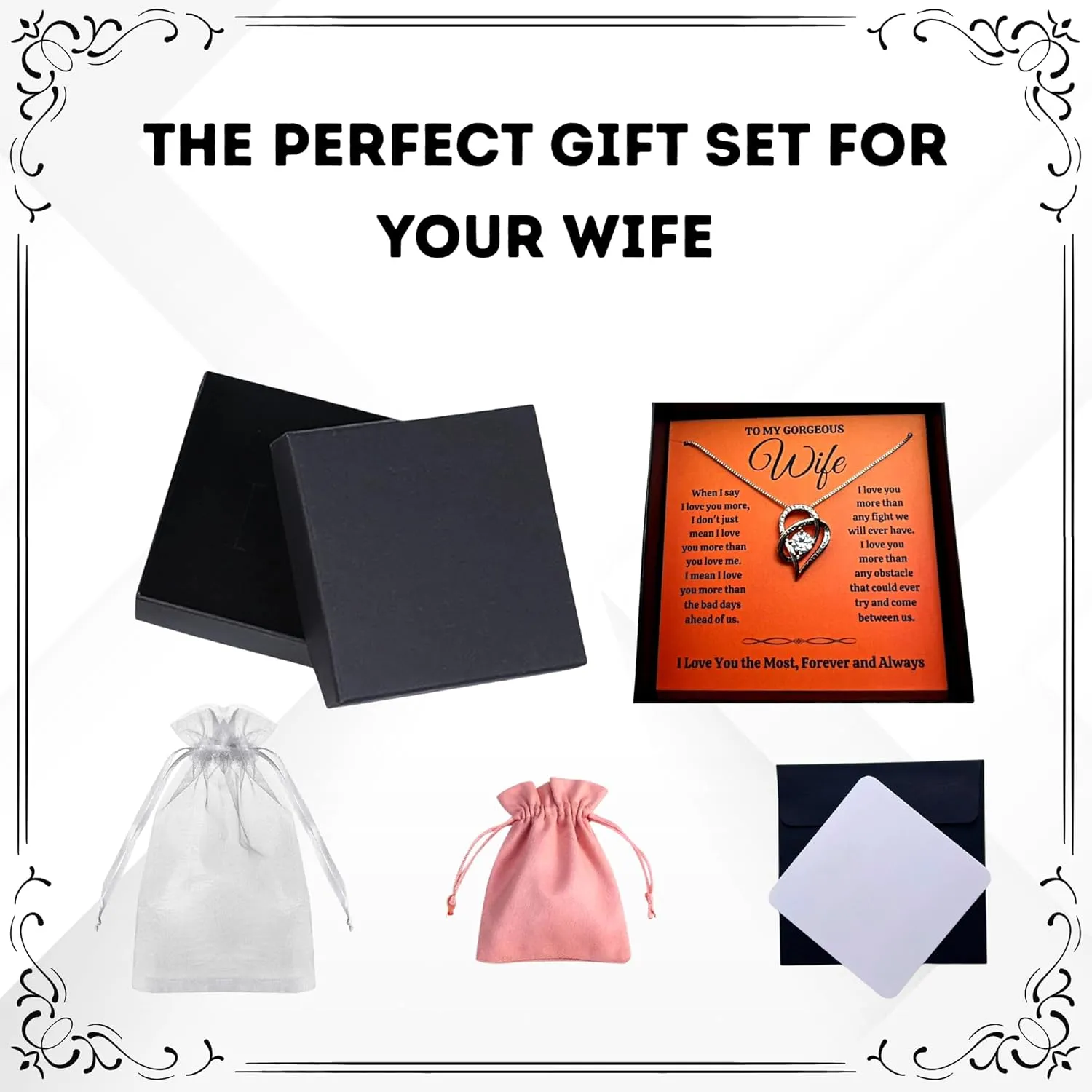 Birthday Gifts for Wife from Husband | Soulmate Necklace with Heartfelt Message Card & Gift Box | Anniversary, Birthday, Christmas or Valentines Day Gift for Girlfriend, Fiance, or Future Wife