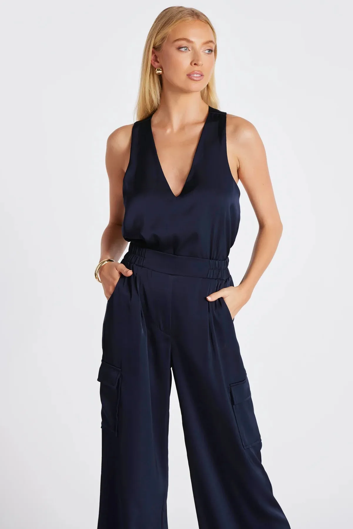 Bishop & Young Pull-on Satin Cargo Pant