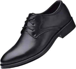 Black Dress Shoes for Men Fashion Oxfords Classic Lace up Shoe Heel Pad Design for Formal Occasions Work Footwear