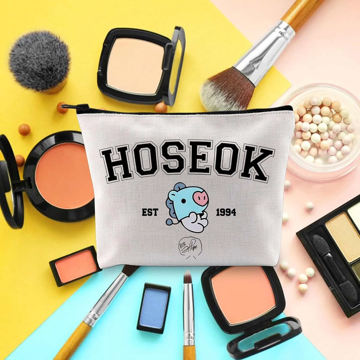 BLUPARK Singer Merch K-pop Characters Bag K-pop Team Gift for Army Singer Fan Gift B-T Inspired Zipper Pouch Bag (Hose Bag)
