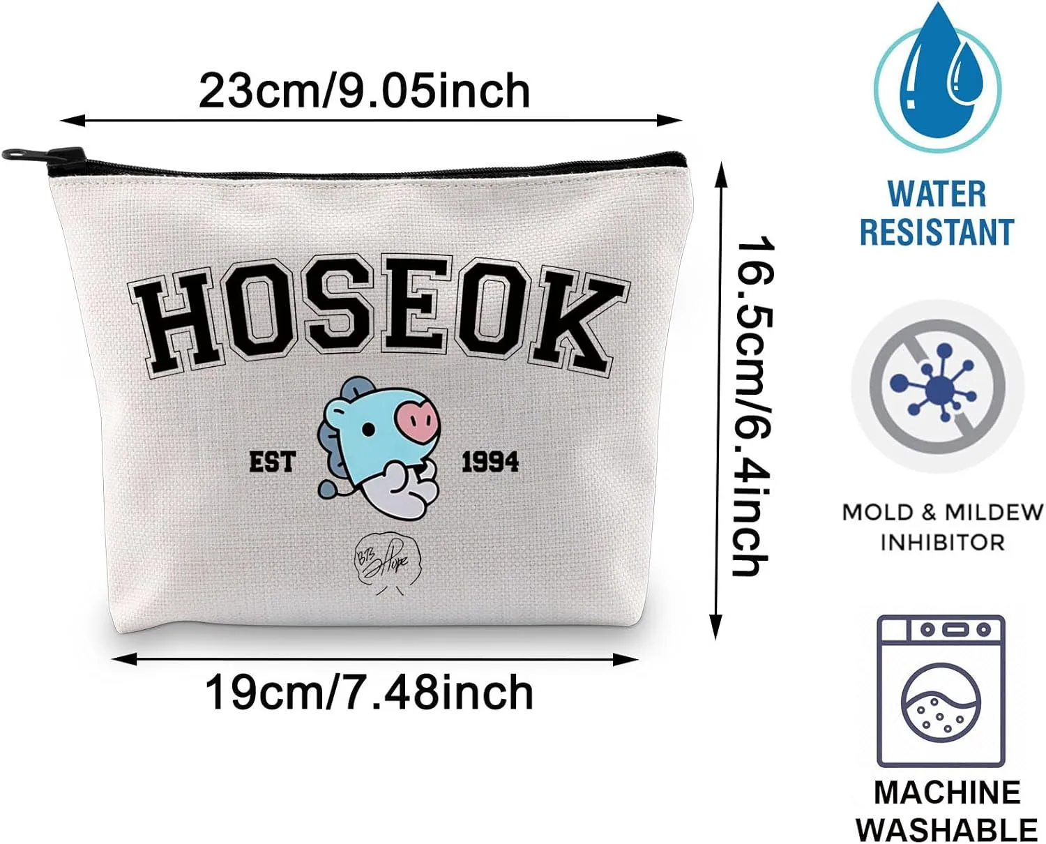 BLUPARK Singer Merch K-pop Characters Bag K-pop Team Gift for Army Singer Fan Gift B-T Inspired Zipper Pouch Bag (Hose Bag)