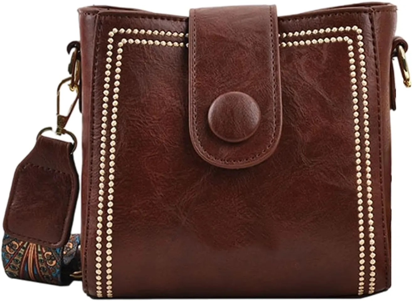 Bootara Bucket Bag, Women's Vintage Bunny Charm Bucket Bag, Crossbody with Adjustable Wider Shoulder Strap