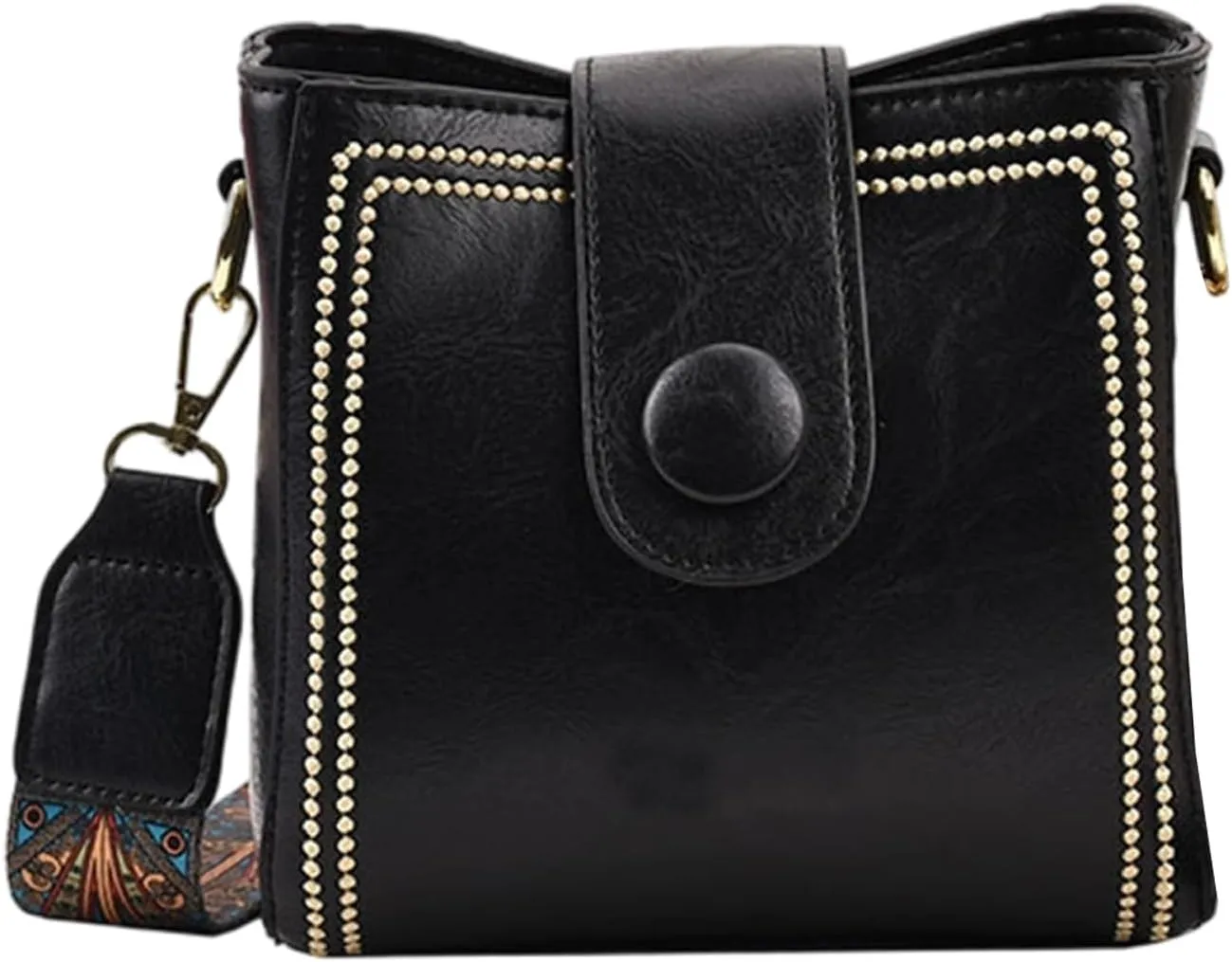 Bootara Bucket Bag, Women's Vintage Bunny Charm Bucket Bag, Crossbody with Adjustable Wider Shoulder Strap