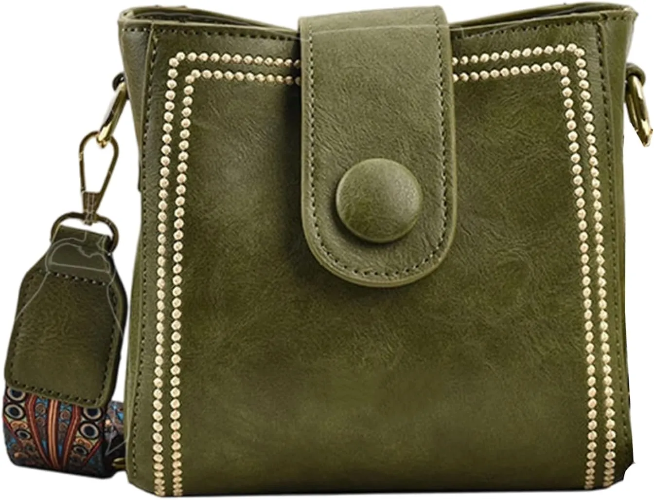 Bootara Bucket Bag, Women's Vintage Bunny Charm Bucket Bag, Crossbody with Adjustable Wider Shoulder Strap