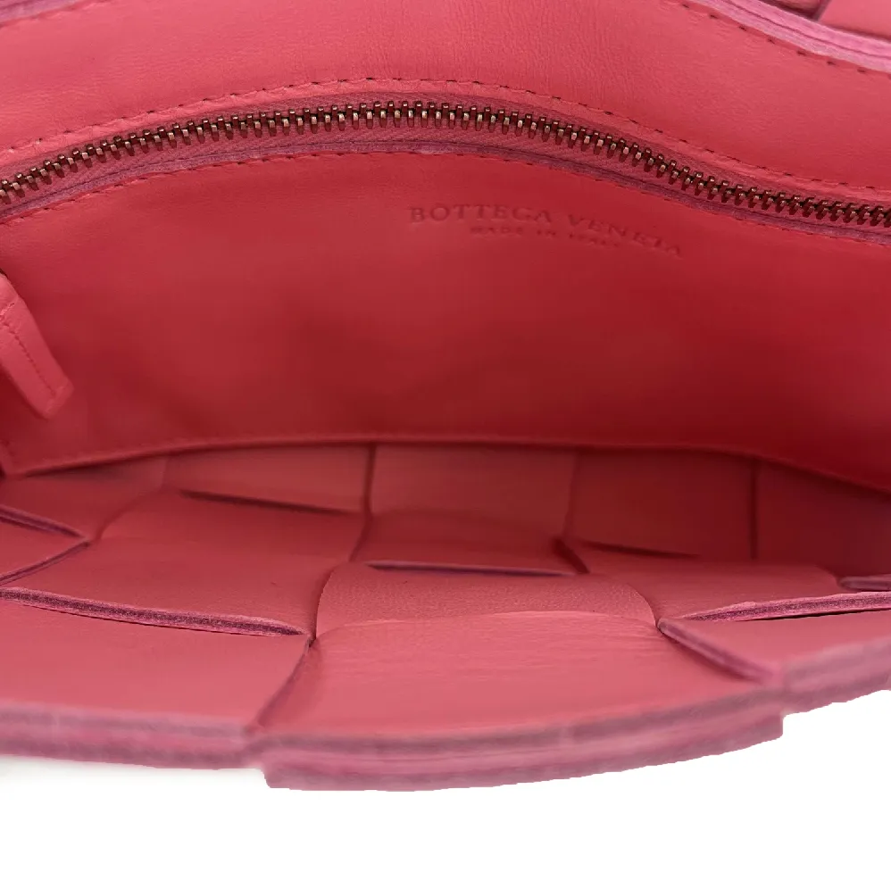 Bottega Veneta Cassette Intrecciato Leather Cranberry Pink Crossbody / Shoulder