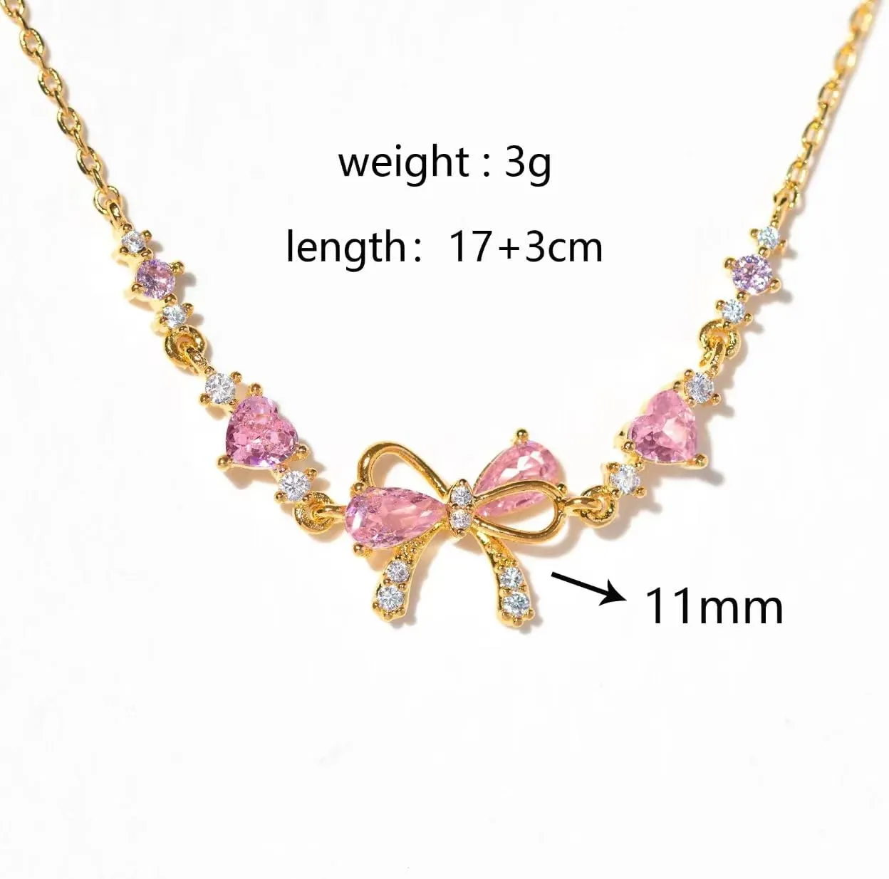 BowZircon Bracelets - Friendship is Like a Bows, Ribbon Bow Beaded Chain Bracelets, Adjustable Friendship Jewelry Gift