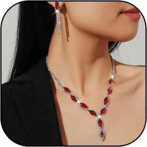 Bridal Wedding Jewelry Sets for Brides Bridesmaid Formal Rhinestone Necklace and Earrings Set Costume Jewelry for Women Prom Jewelry Set Accessories for Wedding Day