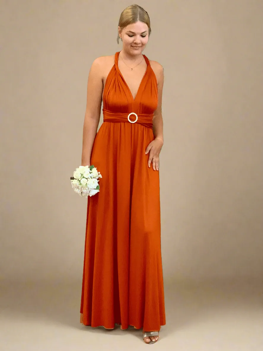 Bright Burnt Orange Infinity bridesmaid dress Express NZ wide