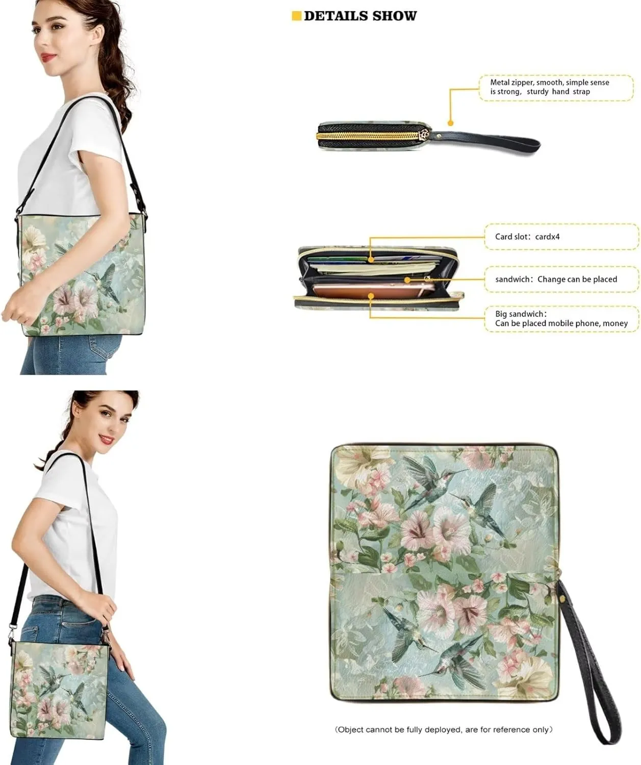 Bucket Crossbody Bag Set for Women Lady, Leather Purse and Wallet Set Large Bucket Bag with Wallet