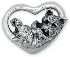 Cairn Terrier Jewelry Sterling Silver Cairn Terrier Brooch Pin Handmade Dog Jewelry CY11-BRPN