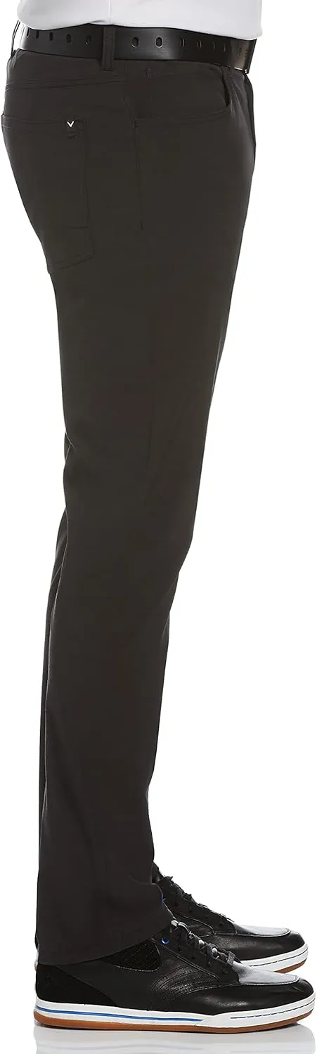 Callaway Mens EverPlay 5-Pocket Golf Pants with Comfort Waistband, Stretch Non-Iron Fabric, Moisture-Wicking, Tapered Fit