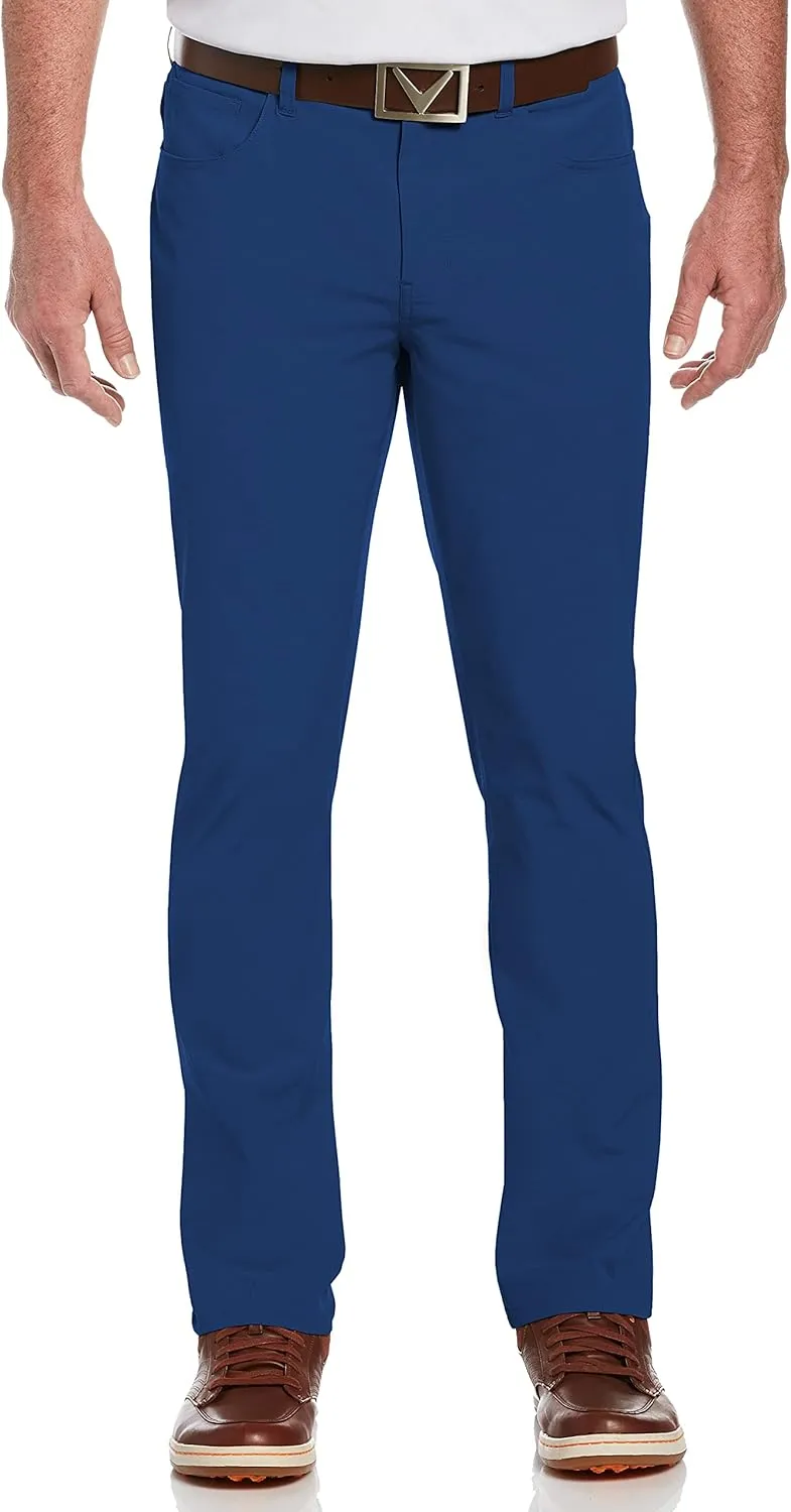Callaway Mens EverPlay 5-Pocket Golf Pants with Comfort Waistband, Stretch Non-Iron Fabric, Moisture-Wicking, Tapered Fit