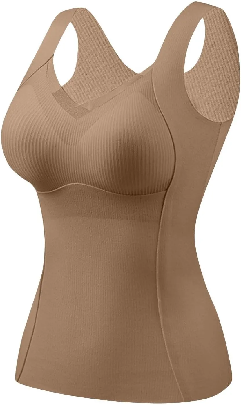 Cami Shaper for Women Tummy Control Built in Bra Camisole Seamless Compression Tank Top 2025 Shapewear Body Shaper
