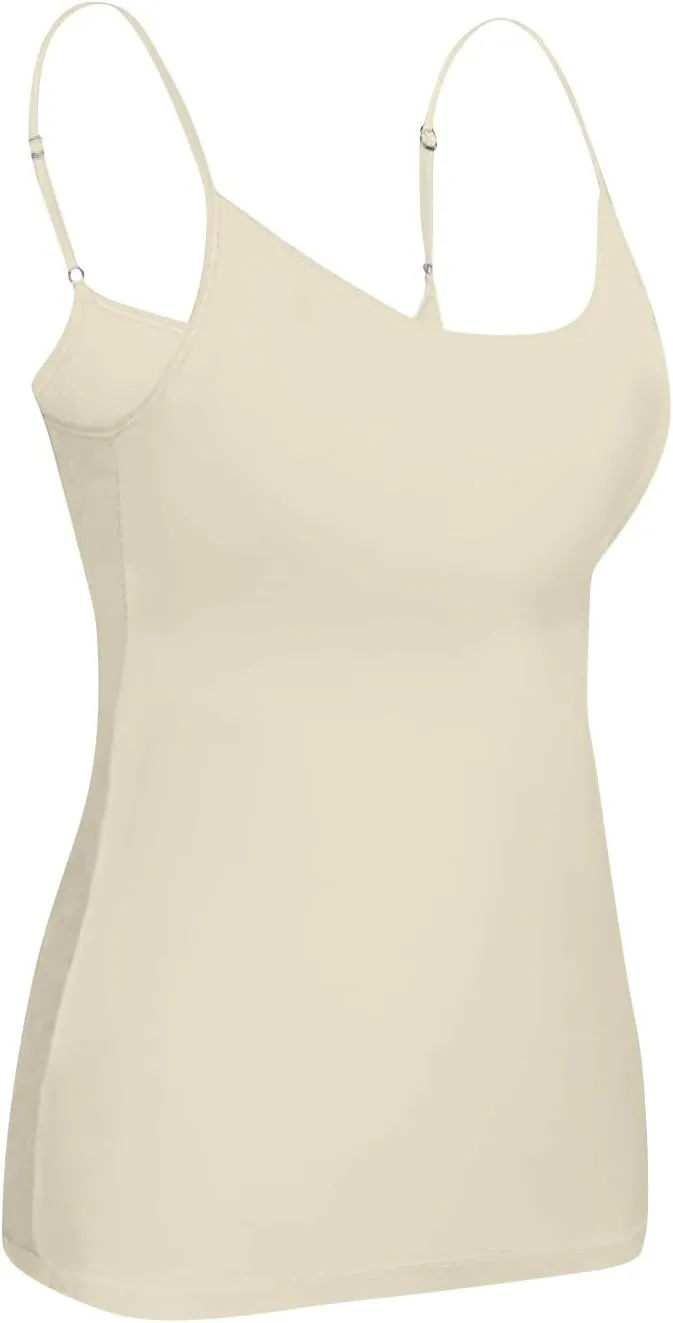 Camisole Top for Women Built in Bra 2024 Summer Soft Comfy Adjustable Spaghetti Strap Layer Cami Tank Top
