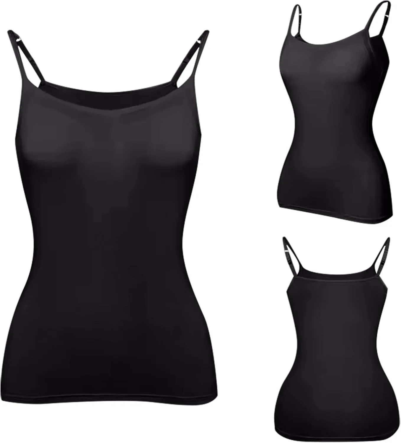Camisole Top for Women Built in Bra 2024 Summer Soft Comfy Adjustable Spaghetti Strap Layer Cami Tank Top