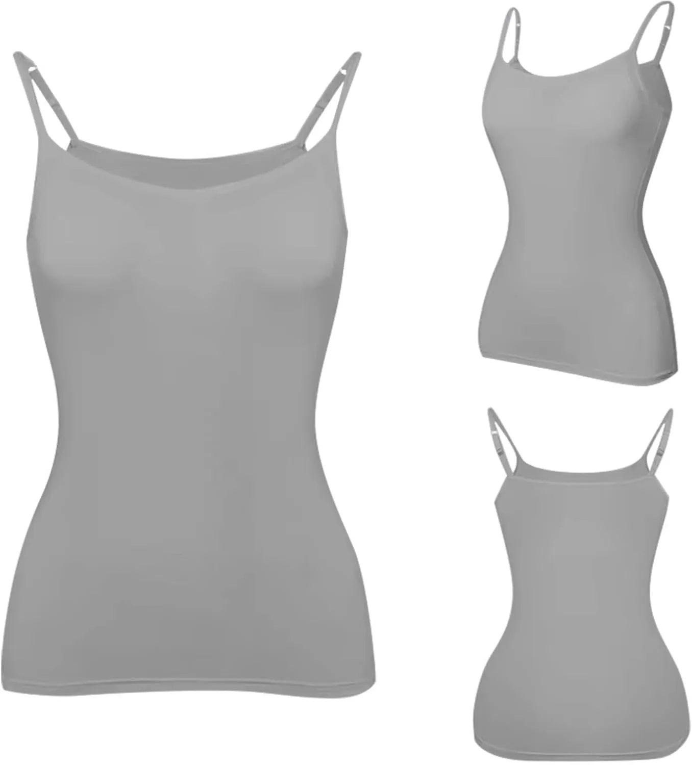 Camisole Top for Women Built in Bra 2024 Summer Soft Comfy Adjustable Spaghetti Strap Layer Cami Tank Top